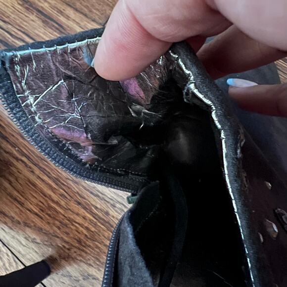 Kathy Van Zeeland Gray Faux Suede Embellished Ankle Booties Size 9M 4.2in Heel - Picture 12 of 16